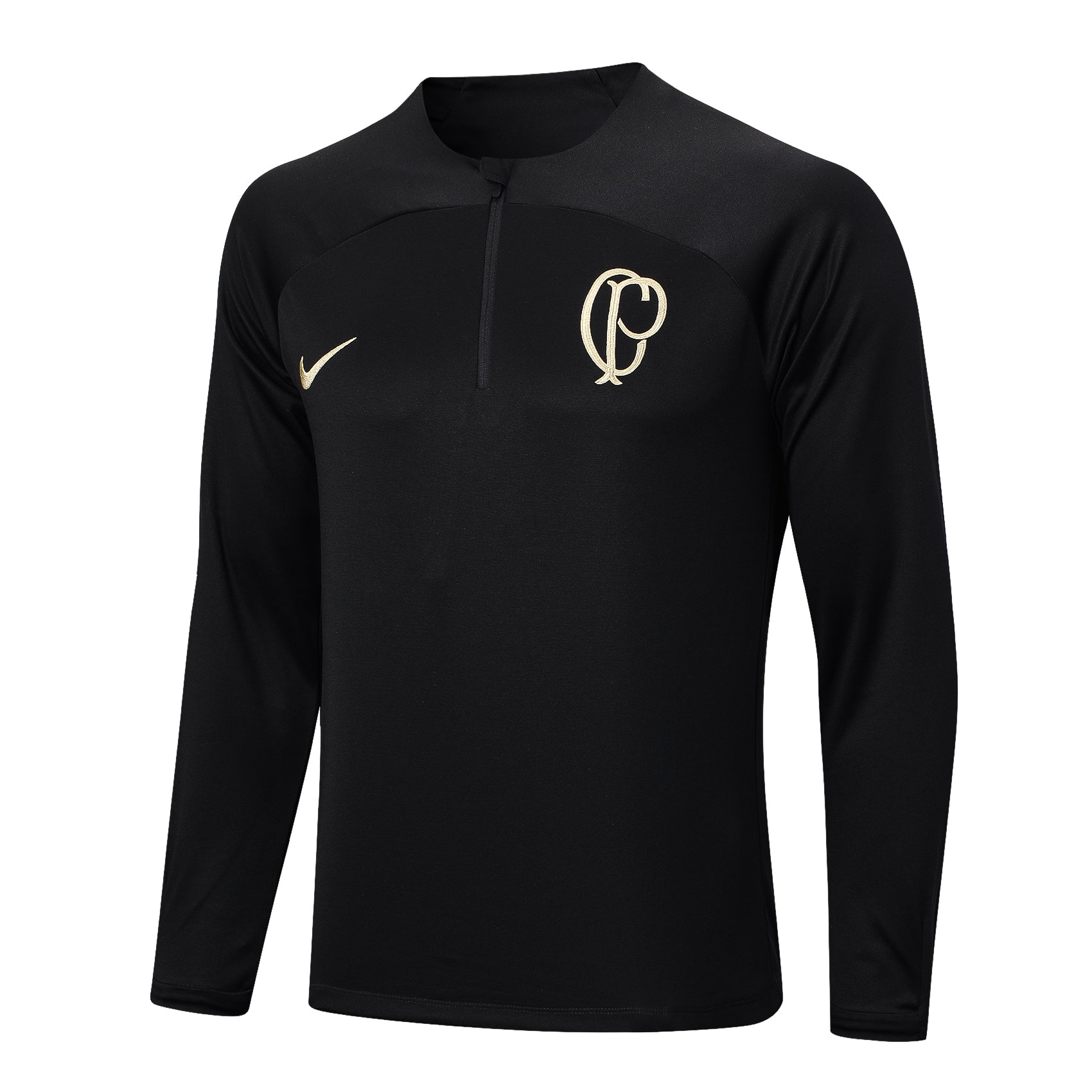 Conjunto Corinthians Ziper Curto Treino Preto