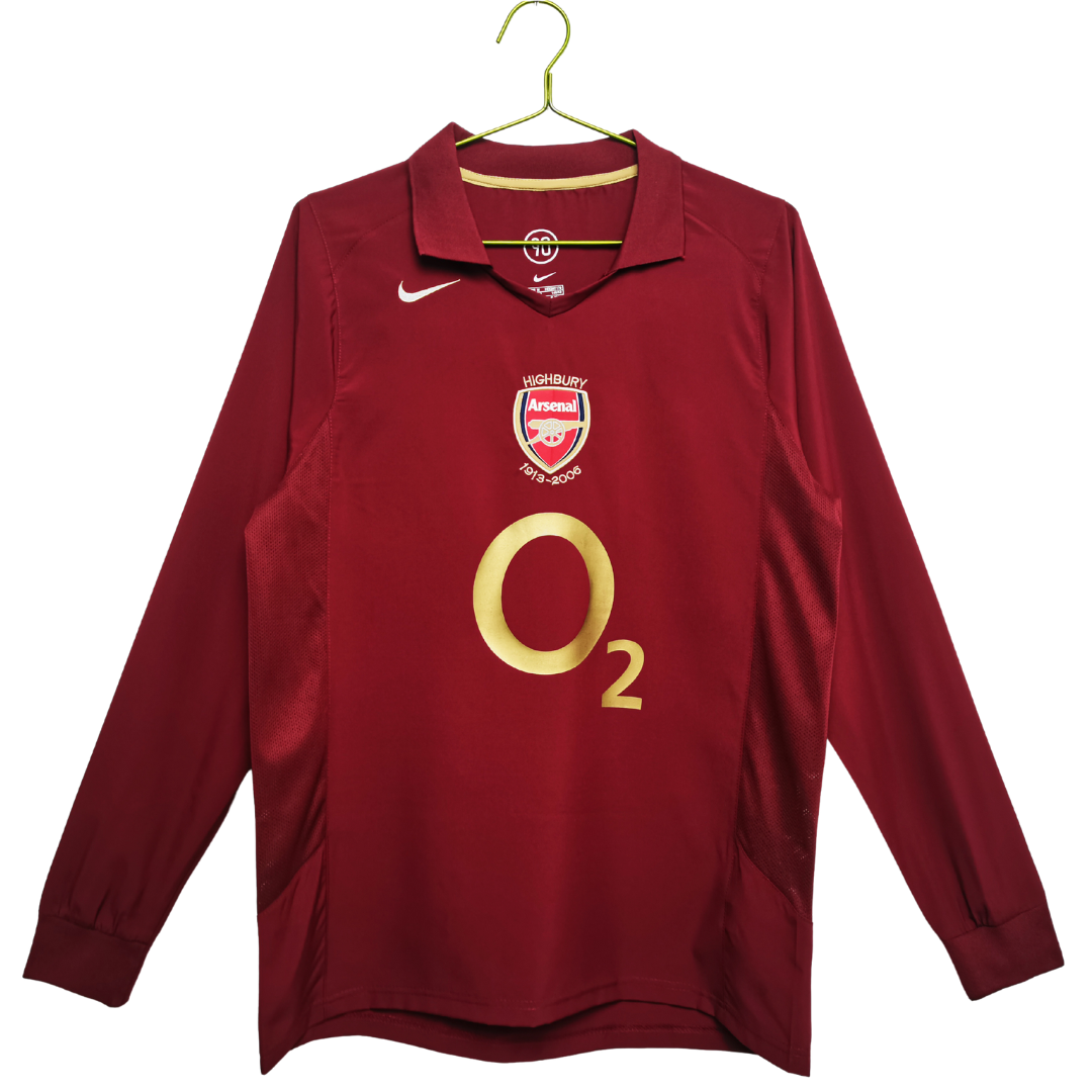 Camisa Retrô Arsenal Manga Longa 2005/06 Home