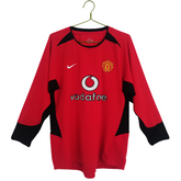 Camisa Retrô Manchester United Manga Longa 2002/04 Home