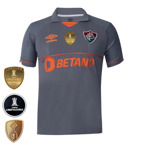 Camisa Fluminense Umbro 23/24 Goleiro Cinza/Laranja