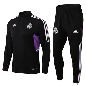 Conjunto Real Madrid Ziper Curto Preto