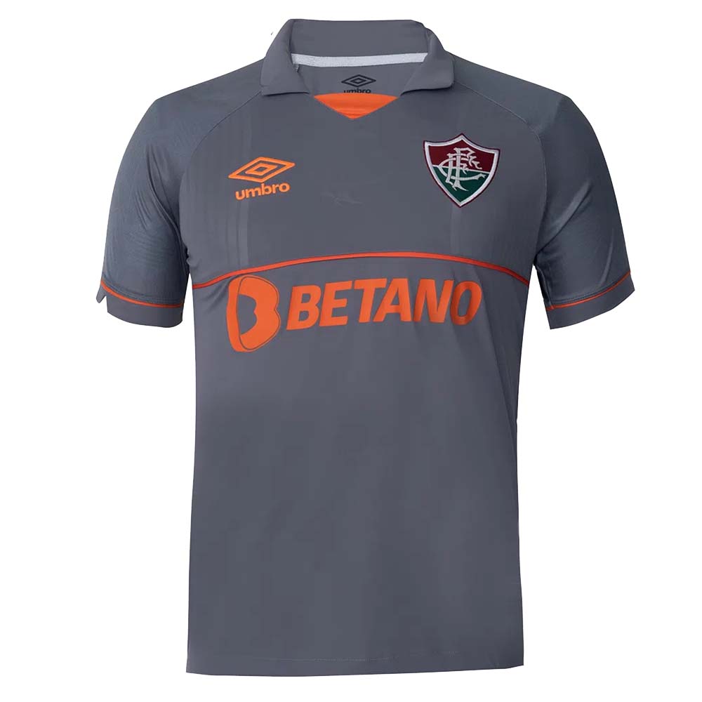 Camisa Fluminense Umbro 23/24 Goleiro Cinza/Laranja