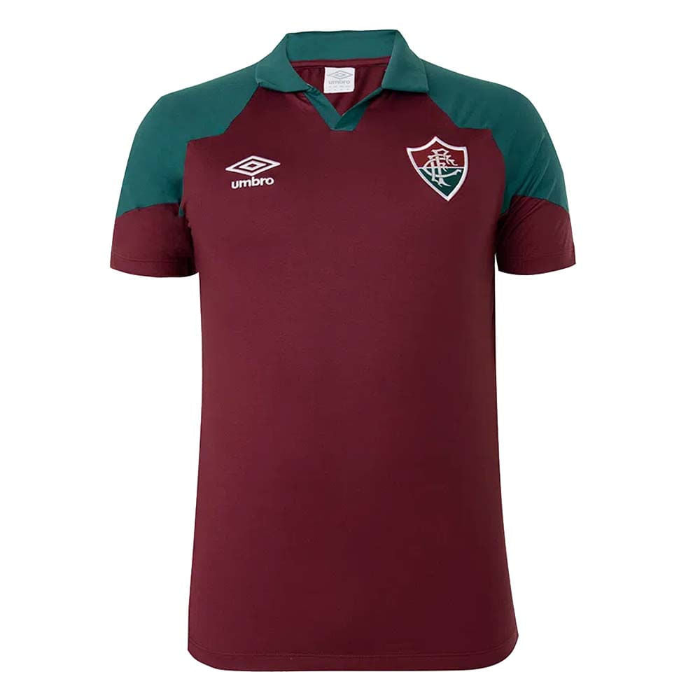 Camisa Polo Fluminense Umbro 2023 Viagem Grená / Verde