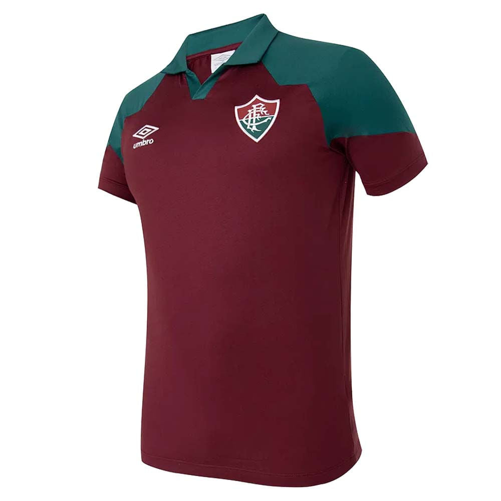 Camisa Polo Fluminense Umbro 2023 Viagem Grená / Verde